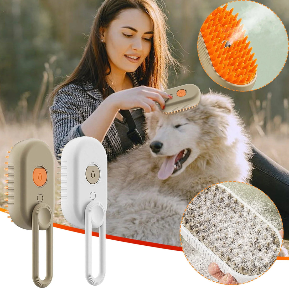 3 in 1 Pet Steamy Brush