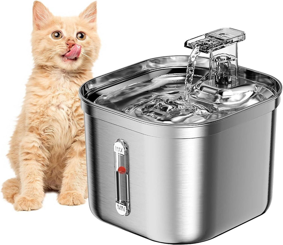 Cat Water Fountain Stainless Steel 74Oz/2.2L Cat Fountain for Pets Dogs Cat